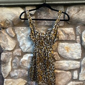 Alice & Trixie Silk Top Animal Print Babydoll Tank Y2K 90s Size Small